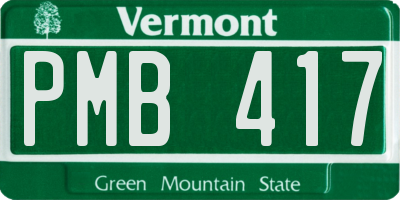 VT license plate PMB417