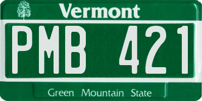VT license plate PMB421