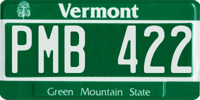 VT license plate PMB422