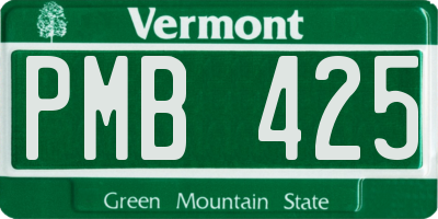 VT license plate PMB425