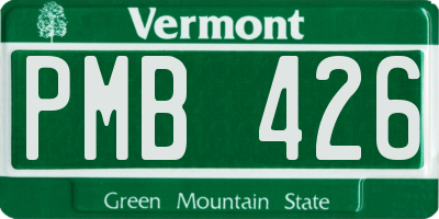 VT license plate PMB426