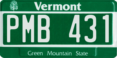 VT license plate PMB431