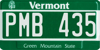 VT license plate PMB435