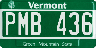 VT license plate PMB436