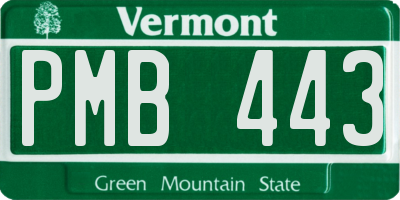 VT license plate PMB443