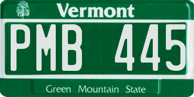 VT license plate PMB445