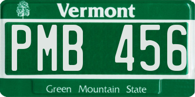 VT license plate PMB456