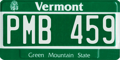 VT license plate PMB459