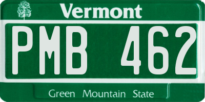 VT license plate PMB462