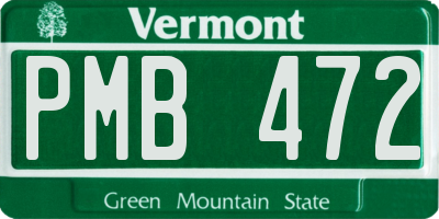 VT license plate PMB472