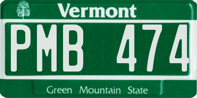 VT license plate PMB474
