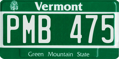 VT license plate PMB475