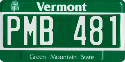VT license plate PMB481