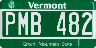 VT license plate PMB482