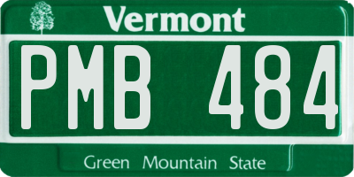 VT license plate PMB484