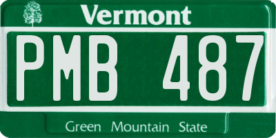VT license plate PMB487