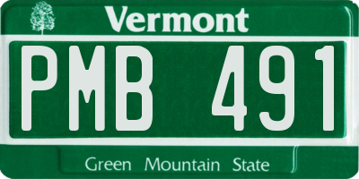 VT license plate PMB491