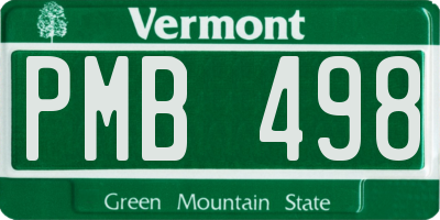 VT license plate PMB498