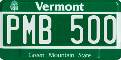VT license plate PMB500