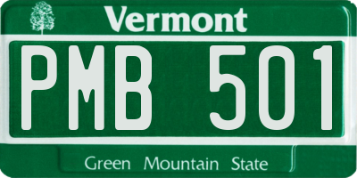VT license plate PMB501