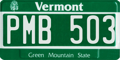 VT license plate PMB503