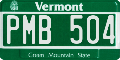 VT license plate PMB504