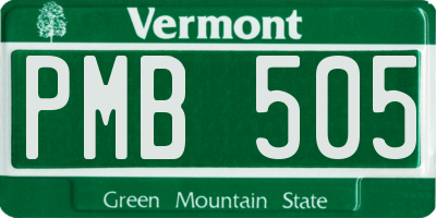 VT license plate PMB505