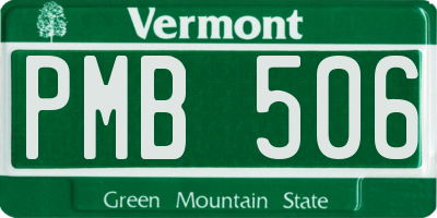 VT license plate PMB506