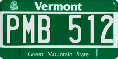 VT license plate PMB512