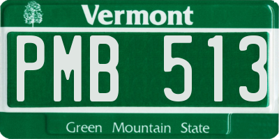 VT license plate PMB513