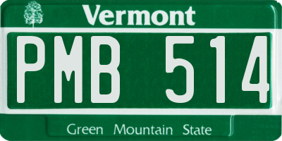 VT license plate PMB514