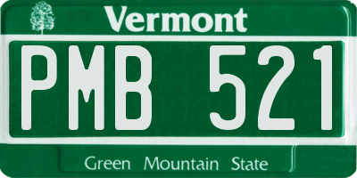 VT license plate PMB521