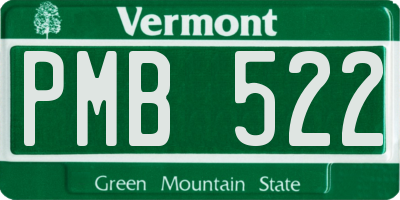 VT license plate PMB522
