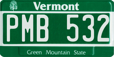 VT license plate PMB532