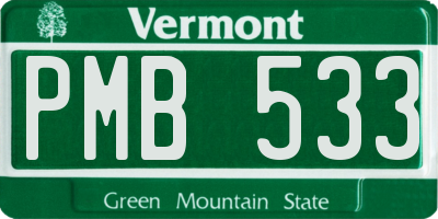VT license plate PMB533
