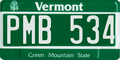 VT license plate PMB534