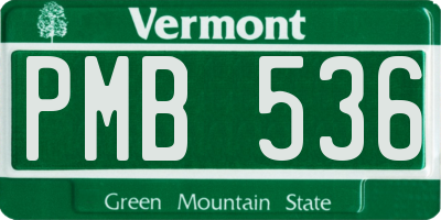 VT license plate PMB536