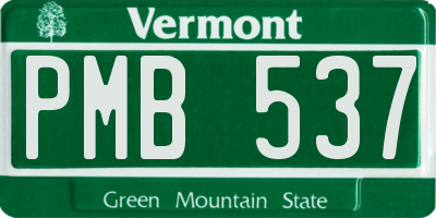 VT license plate PMB537