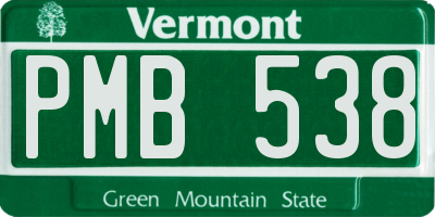 VT license plate PMB538
