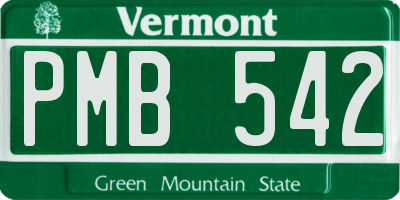 VT license plate PMB542