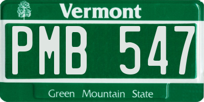VT license plate PMB547