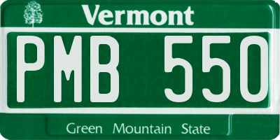 VT license plate PMB550