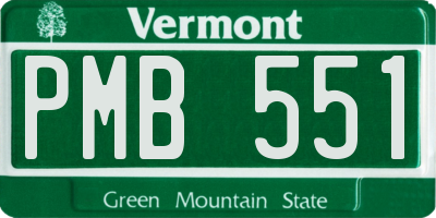 VT license plate PMB551