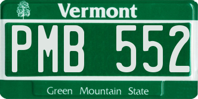 VT license plate PMB552