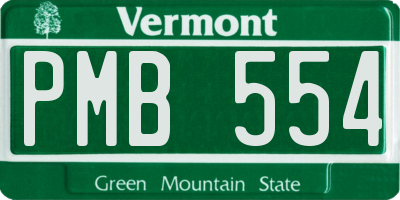 VT license plate PMB554