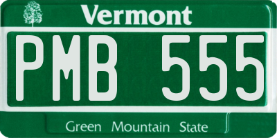 VT license plate PMB555