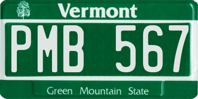 VT license plate PMB567