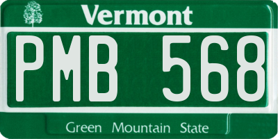 VT license plate PMB568