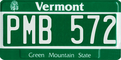 VT license plate PMB572