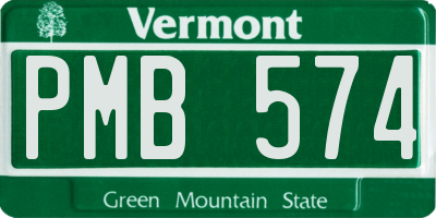 VT license plate PMB574